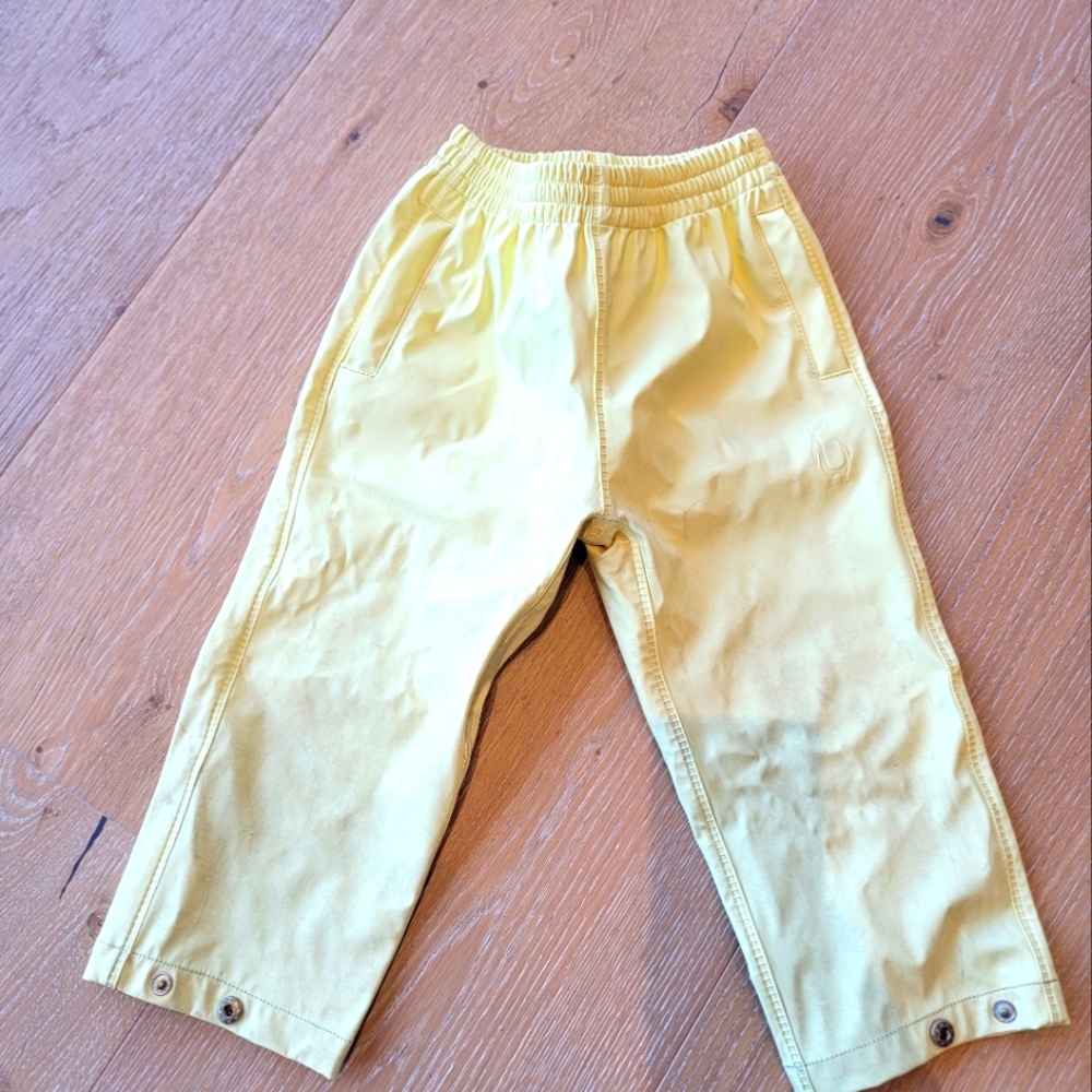 Yellow rain pants